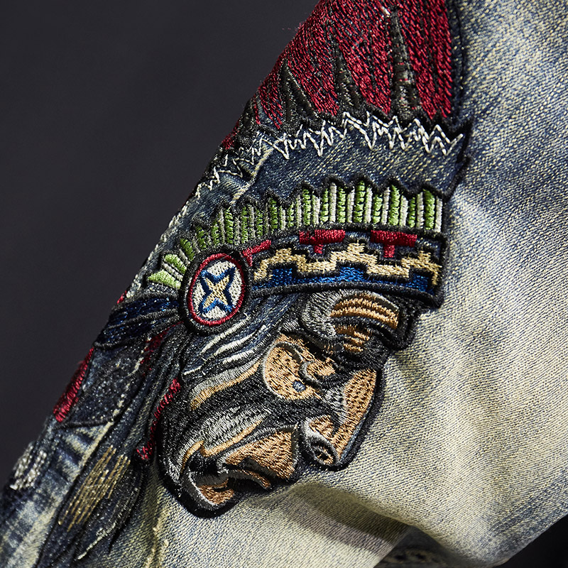 Indian embroidered jeans men's pants