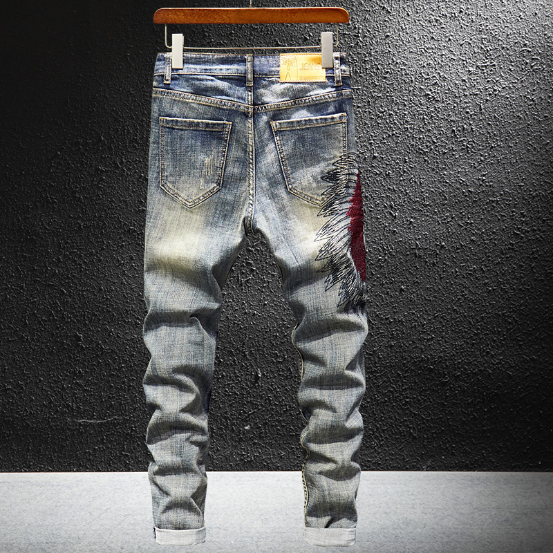 Indian embroidered jeans men's pants